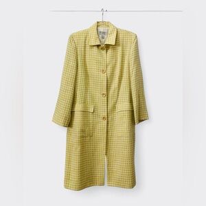 Talbots Yellow Dot Patterned Retro Coat